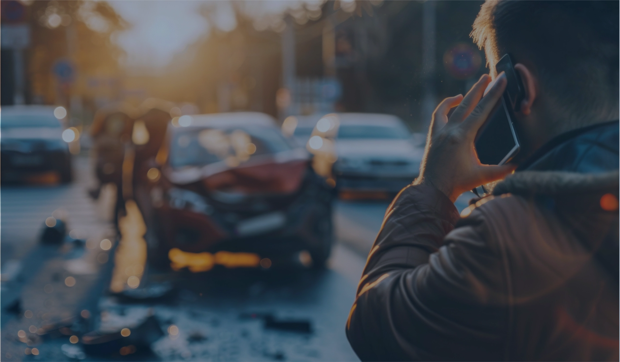 Rideshare on phone after wreck