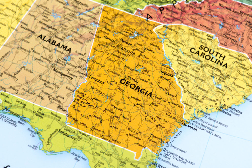 US, Georgia map