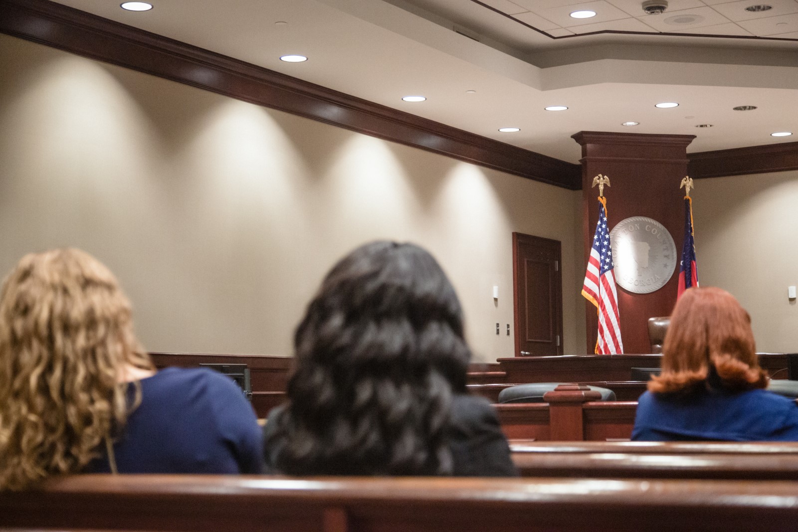 Courtroom observers, seated
