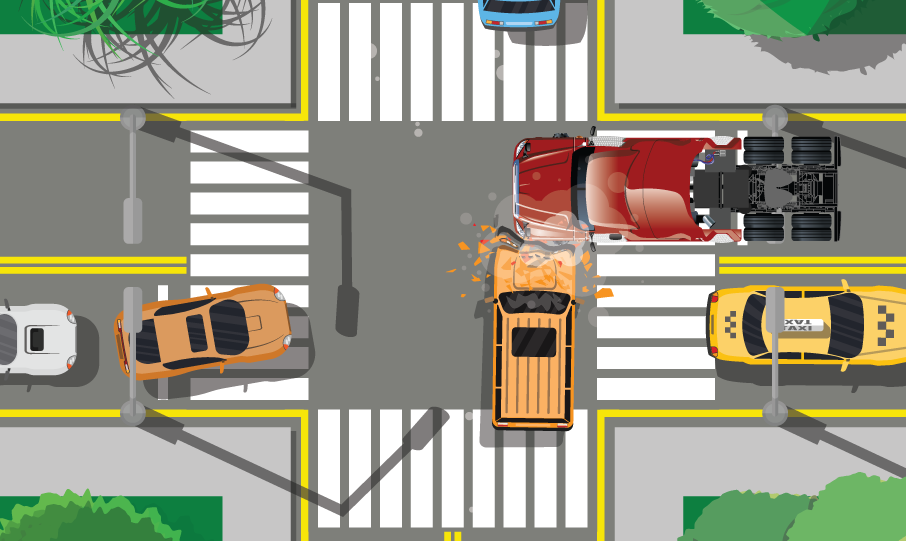 Failure to yield with truck Graphic