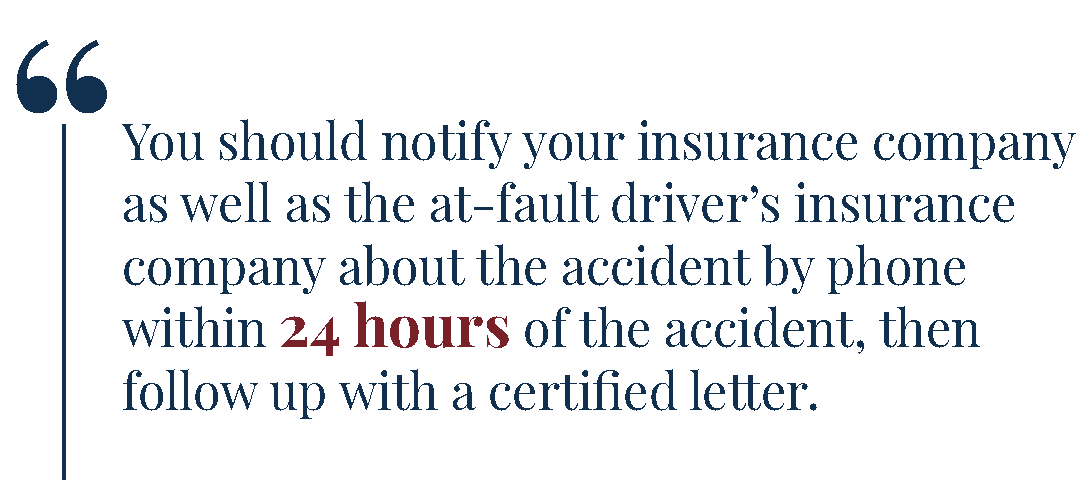 quote about notifying insurance company
