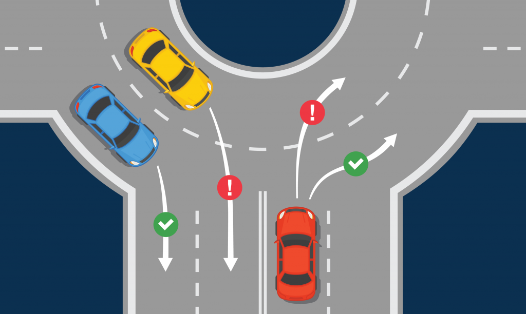 Roundabout Car Accident Legal Claim Information