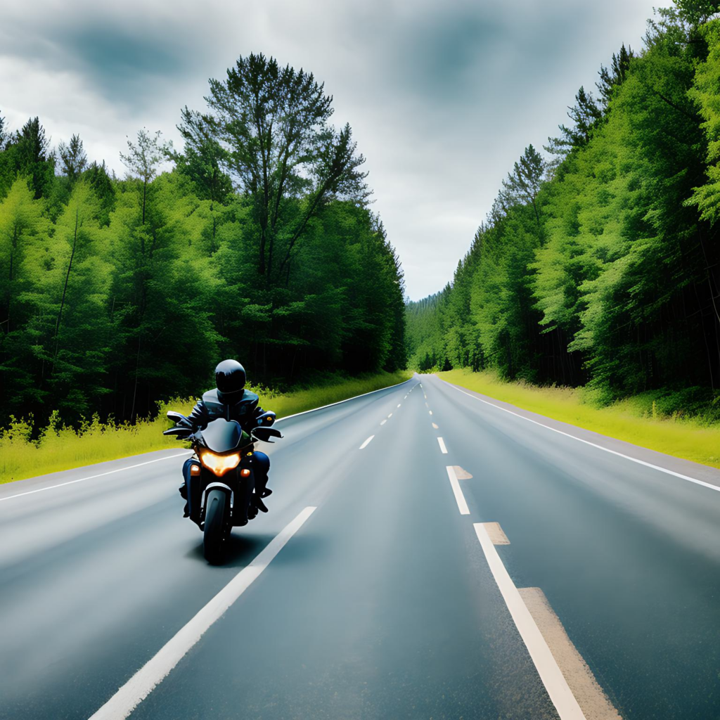 Motorcyclist driving