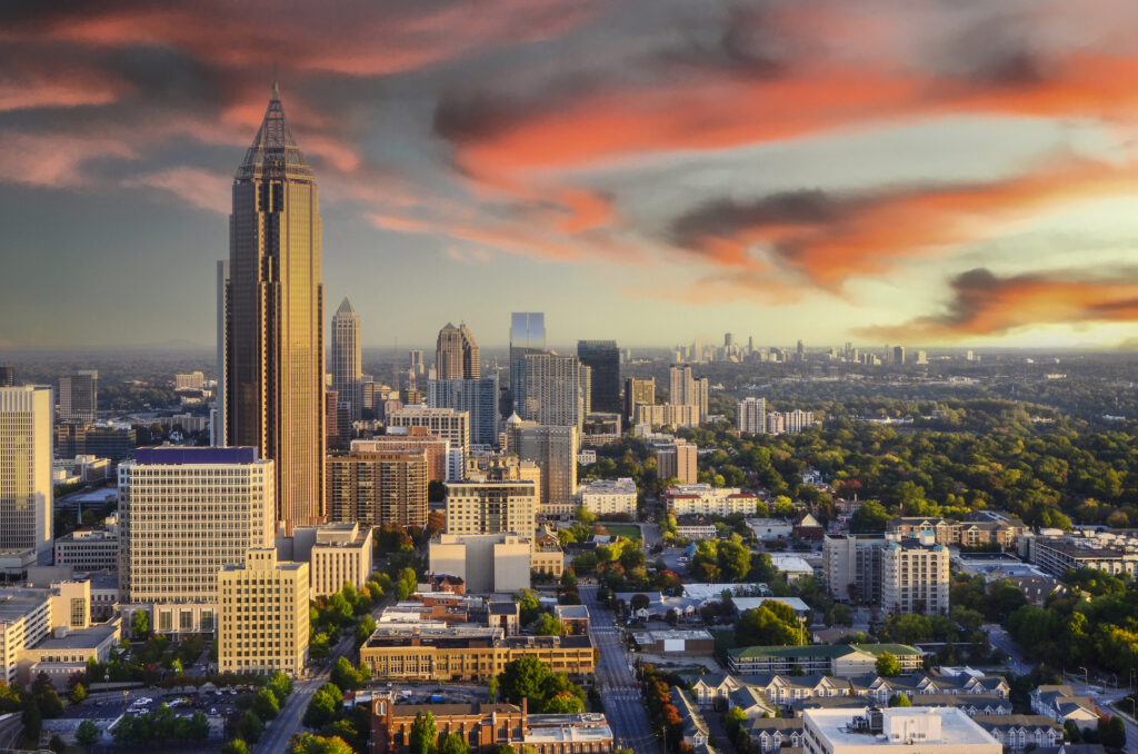 Sunrise, Skyline of Atlanta, Georgia