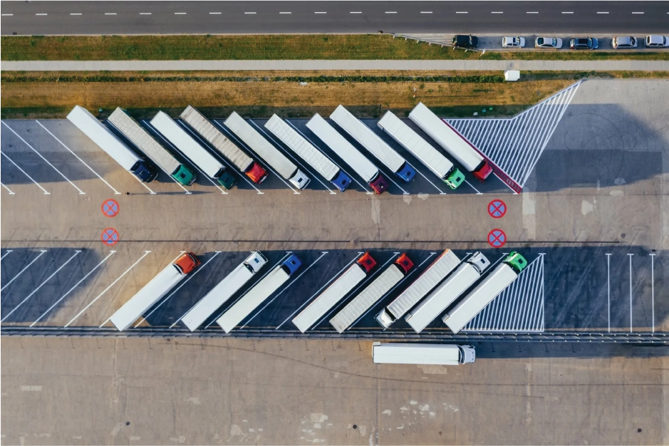 trucks from above